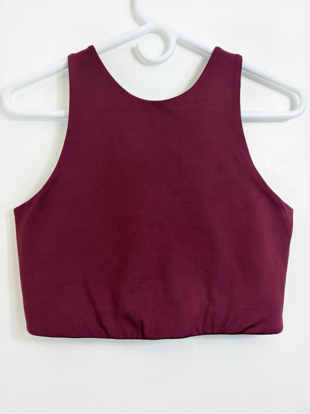 Girlfriend Collective Burgundy Dylan Tank Bra Racerback High Neck